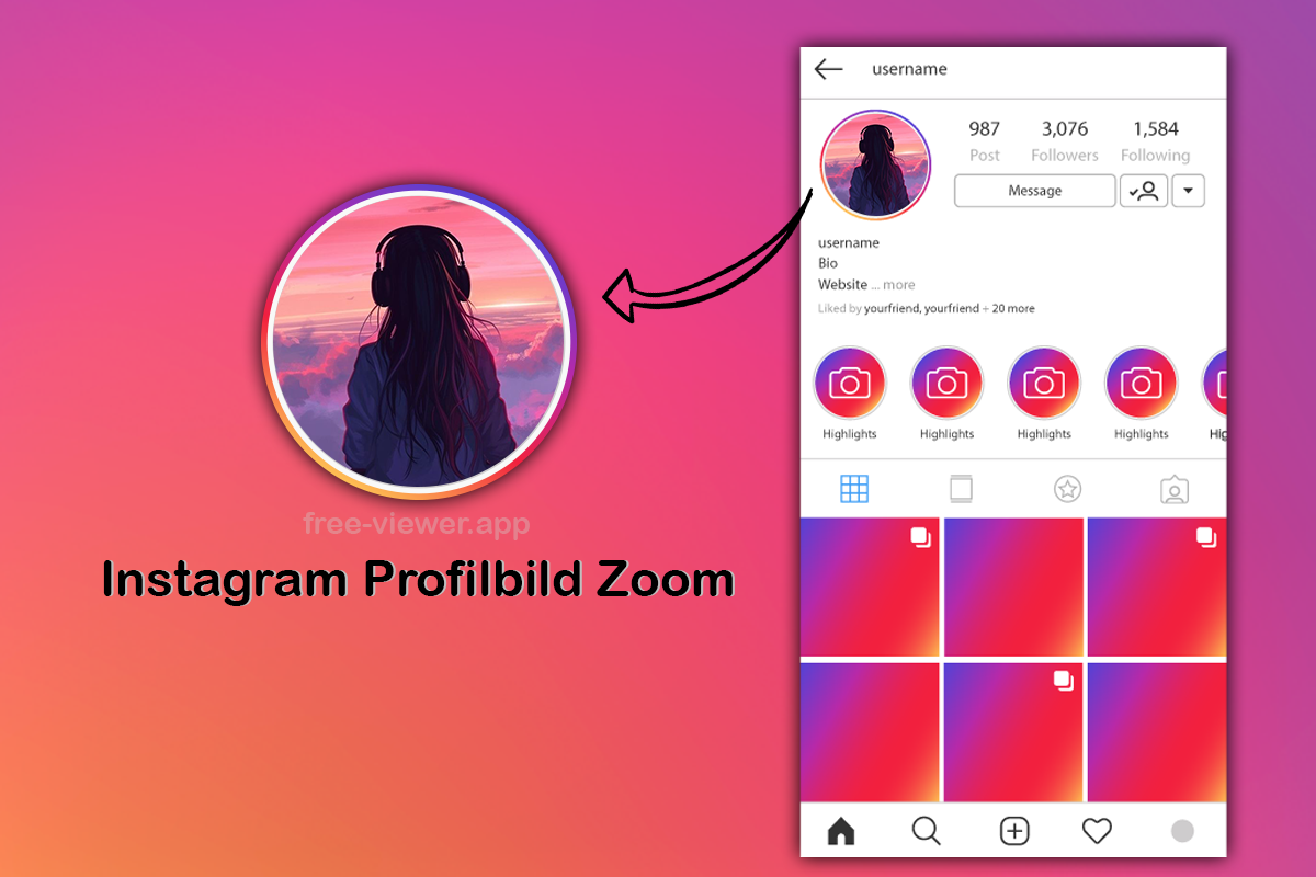 Instagram Profilbild Zoom HD