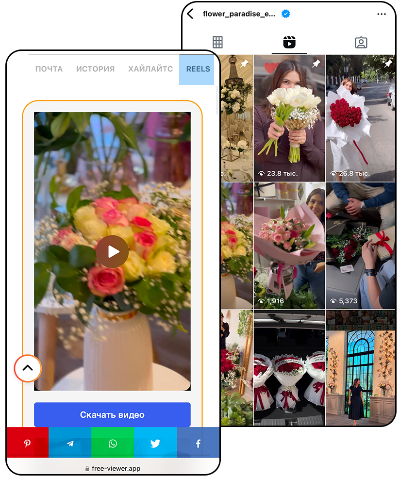 Бесплатный просмотрщик Instagram Reels
